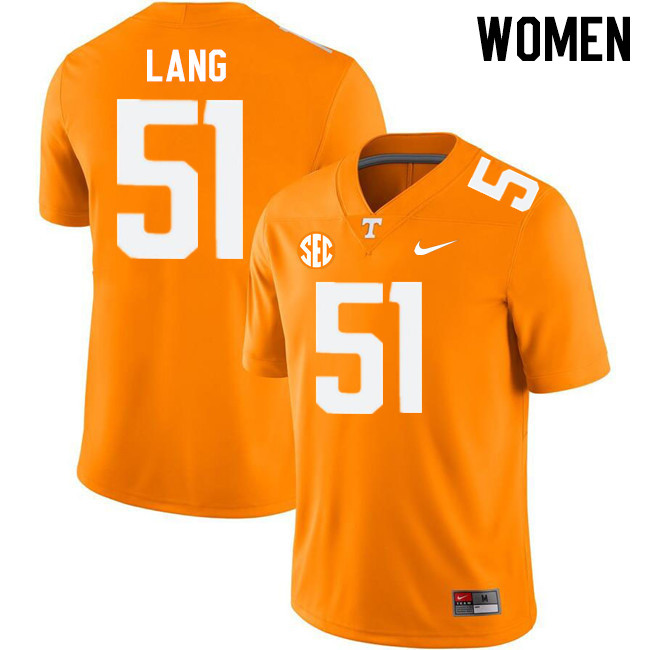 Women #51 Vysen Lang Tennessee Volunteers College Football Jerseys Stitched-Orange